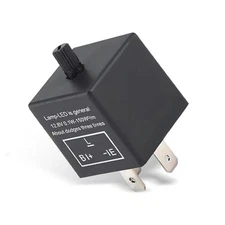 LED Flasher Relay, 12V 0.02A, Black, Plug-and-Play, Standard LED Turn Signal 