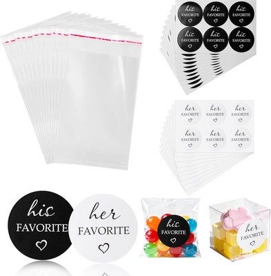 120 Wedding Favor Bags with Stickers and Candy for Bridal Showers