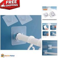 Transparent Shower Rod Holders - Easy No Drill Installation for Every Bathroom