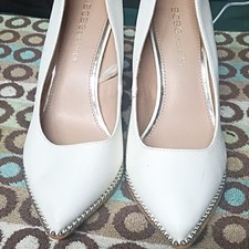 BCBGeneration Women s White Pointed Toe Stud ...