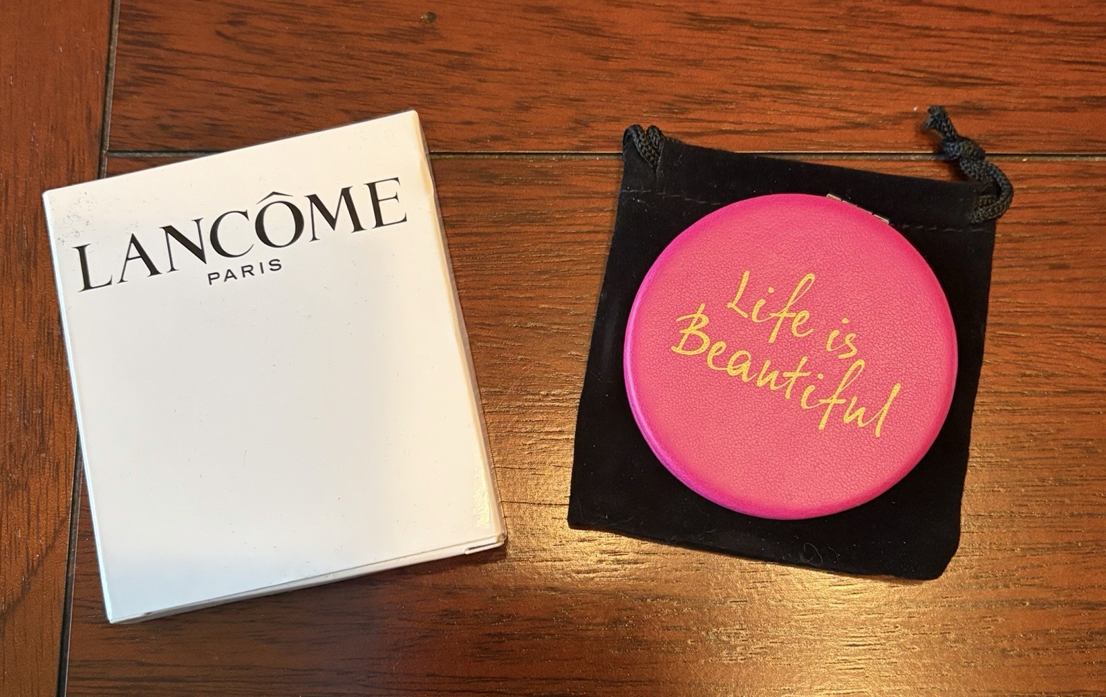 Lancome Life Is Beautiful Cosmetic  Beauty Makeup Compact Double Face Mirror ~