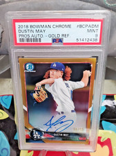 2018 Bowman Chrome Dustin May Prospect Auto GOLD REFRACTOR #10/50 PSA 9 Mint RC