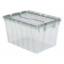 Akro-Mils 39120Sclar Attached Lid Container, 12 Gal Volume Cap., 21 1/2 In L,