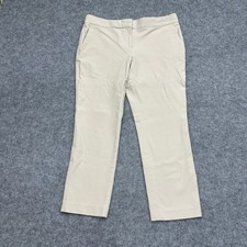Ann Taylor Womens 8 Devin Fit Stretch Cotton Blend Dress Pants Beige Office Work