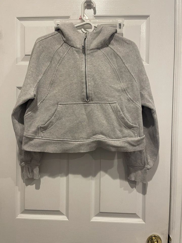 Sudadera con Capucha Lululemon Buceo Grande 1/2 Cremallera Pullover Athleisure Talla M/L Gris Foto 3 de 4