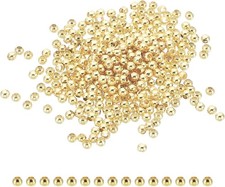 PATIKIL 2mm 14K Gold Filled Spacer Beads for Jewelry Making, 100 Pack Metal