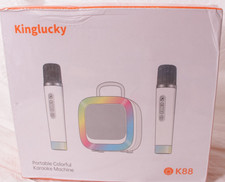 NEW Kinglucky K88 Portable colorful karaoke machine w/ 2 microphones