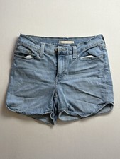 Levi's Mid Length Denim Shorts Women's 28 Blue Mid Rise 4" Inseam Cuffed