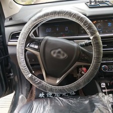 50pcs Disposable Universal Car Transparent Steering Wheel Cover Gear Cover