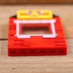 LEGO Red Brick Firehouse Window Wall Panel 1x6x6 with Fire Axes Logo