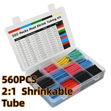 560 Pcs HEAT SHRINK Tubing Sleeve 3:1 Shrinkable Tube Wire Cable Assortment Kit