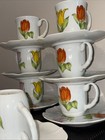 VTG 1979 Sheffield TULIP TIME 16 Piece Coffee Set Mugs/Plates Floral Japan — photo 10