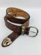 Silver Creek Eagle Tooled Leather Western Belt Size 36 Brown Usa Eagle Tip Silver Creek Eagle Tooled Leather Western Belt Size 36 Brown Usa Eagle Tip
