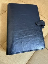 Filofax Personal Kent Black Faux Leather Organiser Planner Some Inserts 1994 