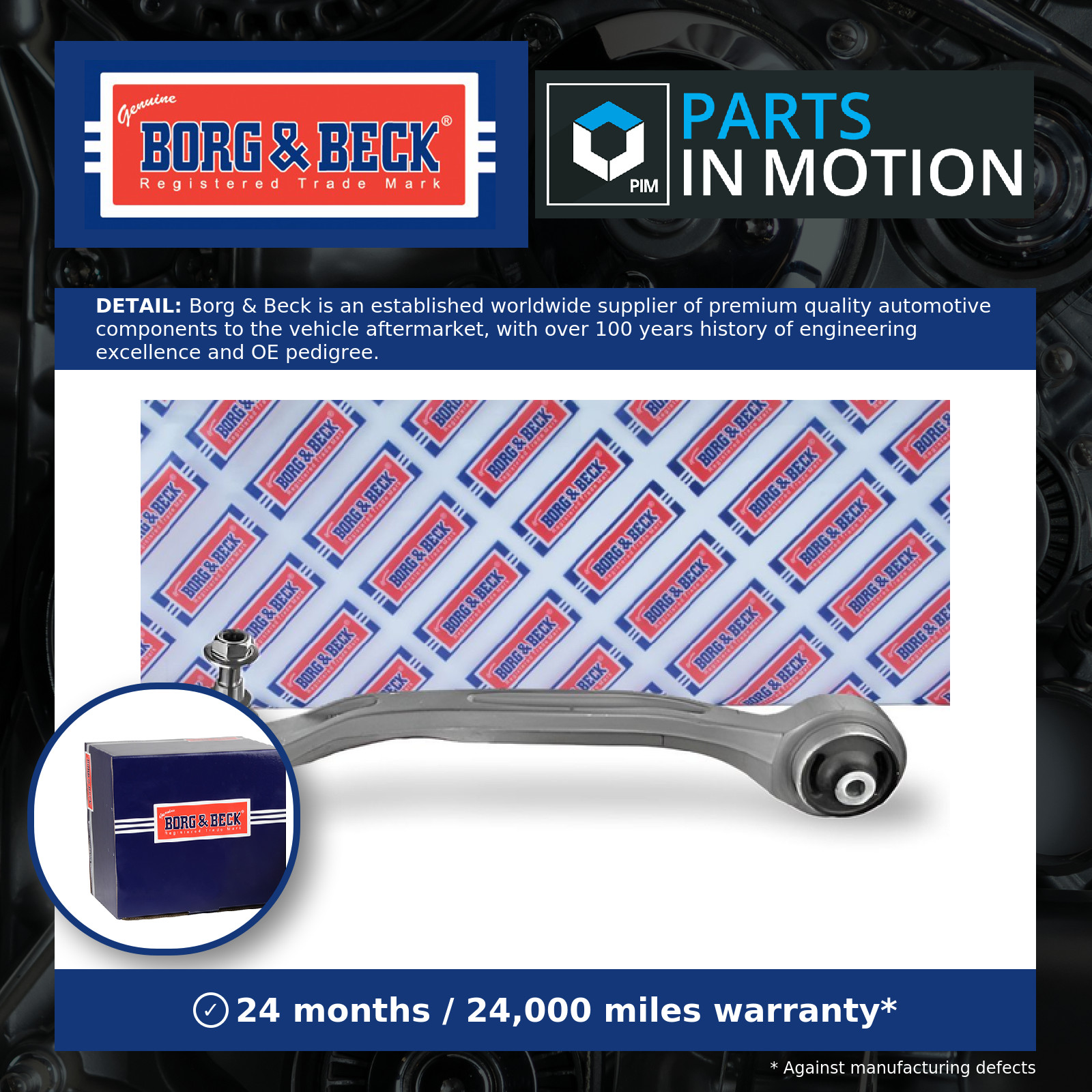 Wishbone / Suspension Arm BCA6455 Borg & Beck Track Control 4F0407693D Quality
