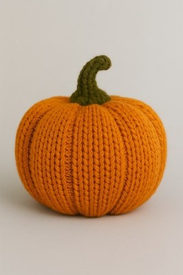 NUR STRICKANLEITUNG - Halloween Kürbis 25 cm hoch 30 cm breit Choc Orange Süßigkeiten