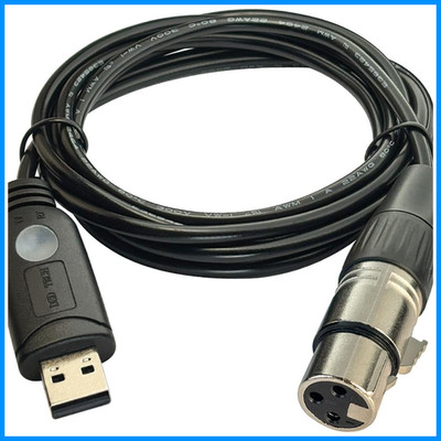 USB zu DMX Kabel 1,8 m für DMX512 Lichtsteuerung, kompatibel mit Freestyler QLC