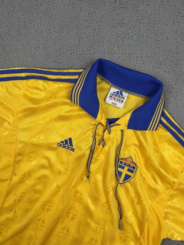 Vintage Sweden National Team Jersey Mens XL 1998–99 Home Football Kit Adidas