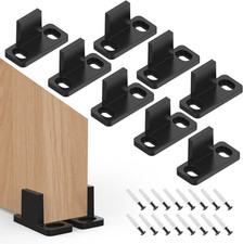 8 Pcs Black Pocket Door Floor Rail, Plastic Barn Door Floor Guide Hardware Slidi