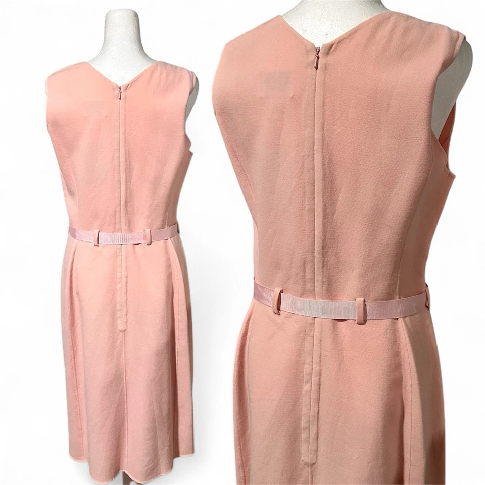 Vestido y chaqueta vintage Oscar de La Renta rosa de dos piezas traje talla 8 dinero antiguo Foto 2 de 4