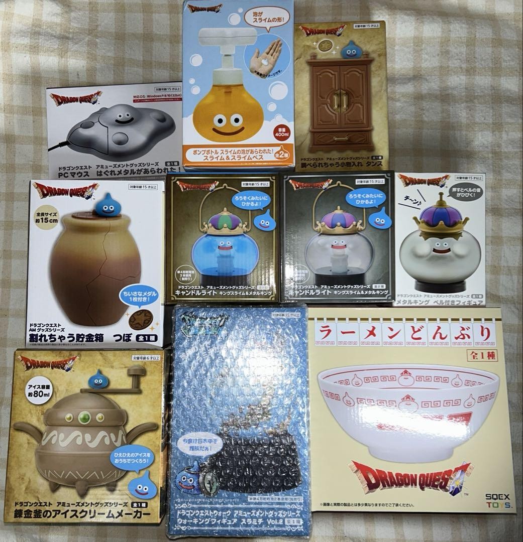 Dragon Quest Premio Set Slime Bowl Ratón Banco Luz Figura Cofre Lote de 10 Artículos