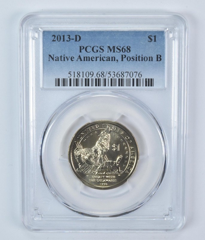 2013-D Sacagawea $1 Treaty With The Delawares MS68 PCGS *9385