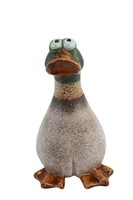 Zaunhocker Ente H: 18 Cm Aus Keramik - Zaun Deko Garten Teich, Tierfigur Pfosten