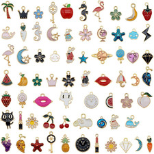 30Pcs Mixed Enamel Charms Pendants for Jewelry Making Bulk Lot Necklace