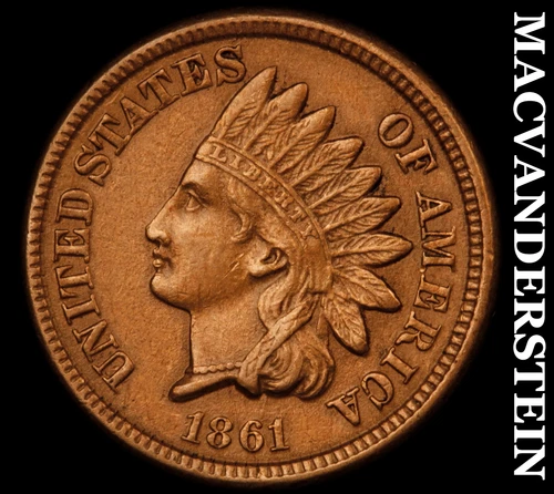 1861 Indian Head Cent - Scarce  Choice Almost Uncirculated+  Semi-key  #i5923