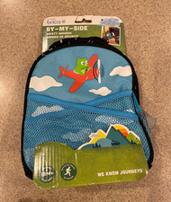 New Munchkin Brica By-My-Side Toddler Safety Harness Backpack Blue Owl Airplane