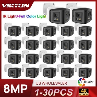 1-30PCS Vikylin 4k 8MP Panoramic Dual Lens Full Color IR Security IP Camera Lot
