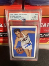 1996 Topps Stars - Reprints George Mikan #30 Autographs (AU) PSA 7 AUTO 9