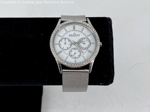 Stainless Steel Skagen Silver Tone Mesh Women's Watch