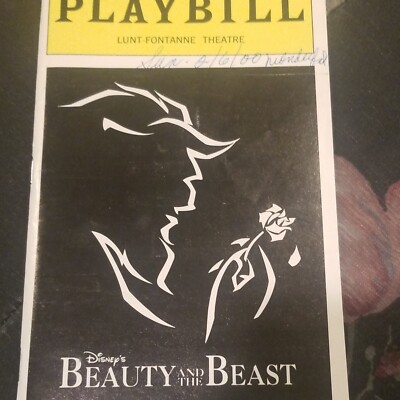 Beauty and the beast playbill play bill theatre show guide broadway program book