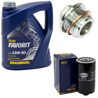 MotoröL Set 15W50 5 Liter + ÖLfilter SM 122 + Schraube FüR VW Transporter IV Bus
