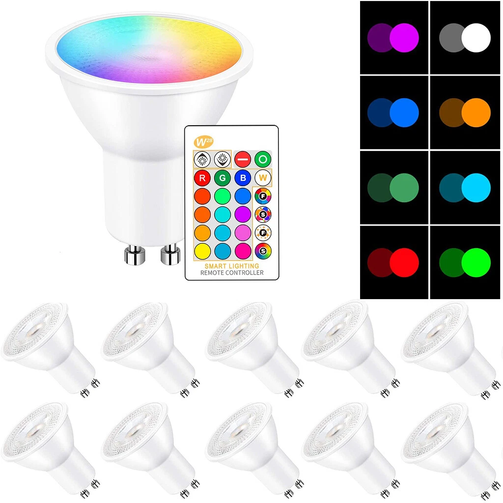 Credential manuskript Brace RGB GU10 LED Light Bulbs Remote Control Colour Changing Dimmable Spot Light  Bulb | eBay