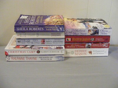 Lot of 9 Christmas Books -Romances - 2 are Anthologies -14 Stories pbs FREE SHIP