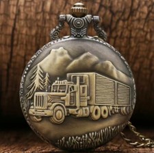 Trucker Semi Pocket Watch. Quartz vintage style. Dad Gift New in box
