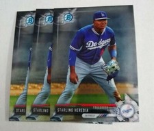 3 2017 Bowman Prospects CHROME STARLING HEREDIA card lot LOS ANGELES DODGERS 226