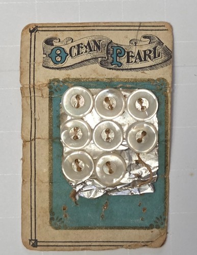 Vintage New on Card ABC Pearl Buttons, Blue Bonnet, Lady Washington Ocean La Vie - Picture 10 of 20