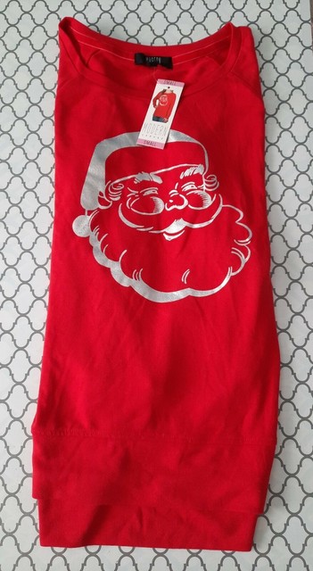 Modern Canvas Foil Santa Christmas Red 