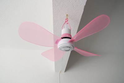 110v Ac 17in Portable Ez Hang 4 Pink Blades Hanging Mini Ceiling