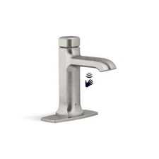 KOHLER Rubicon Powered Touchless Single Hole Bathroom Faucet in Brushed Nickel