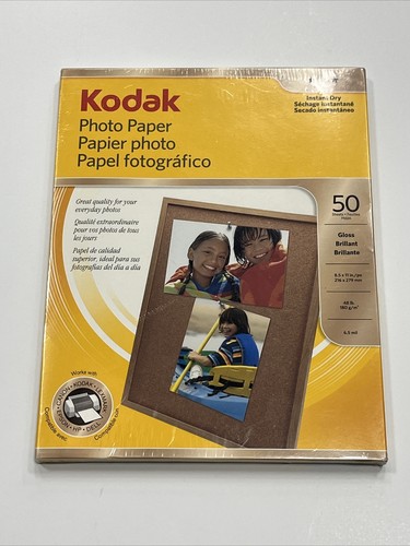 Kodak 50 Sheets Gloss Brilliant (8.5" x 11") Photo Paper 121 3719 Sealed NEW
