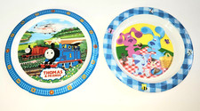2 Piece Vtg Blues Clues  Thomas The Train Melamine Plates Y2K Collectible 8.5"