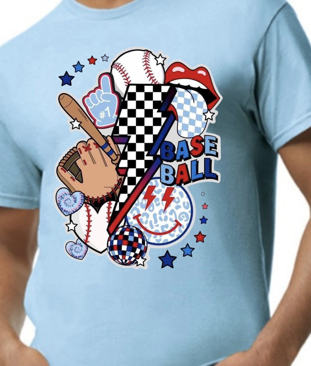 Baseball Retro Bat Little League Parents Fan Design Adult T-shirt