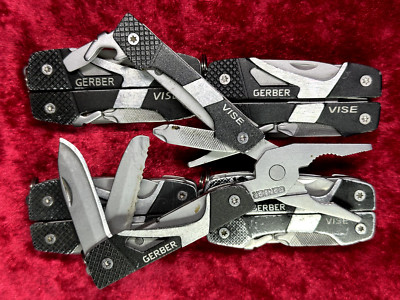Gerber Vise Black Aluminum Handle Mini Multi-Plier 7 Tool Random Pick Used (126)