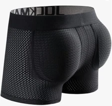 Andiwa Men Padded Underwear Briefs Boxers Mesh Breathable Butt Booster Black XL