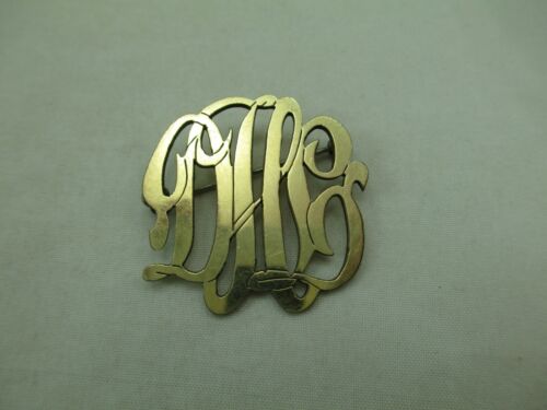 Vintage M&N 12K Gold Filled Monogram Brooch Pin Initials DGH 270E