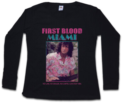 FIRST BLOOD MIAMI DAMEN LANGARM T-SHIRT Vice John Rambo Sylvester 80s